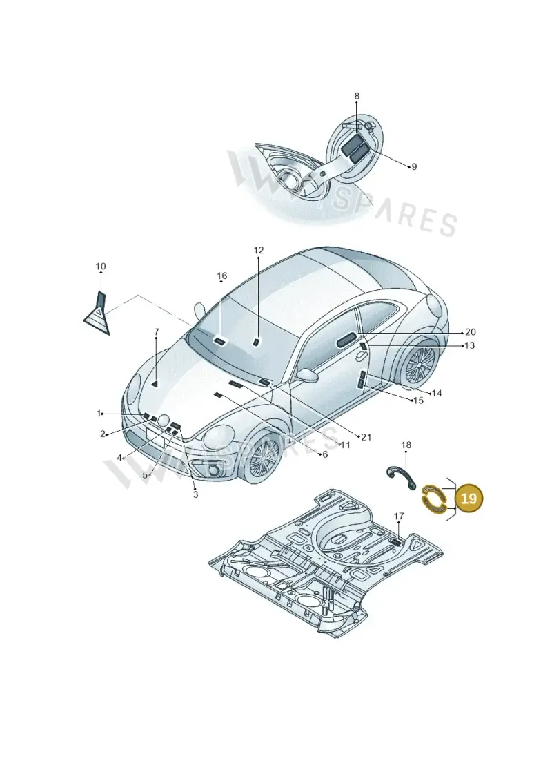 5C0010006A — Volkswagen Beetle (2016-2019) diagram 801010000, position 19