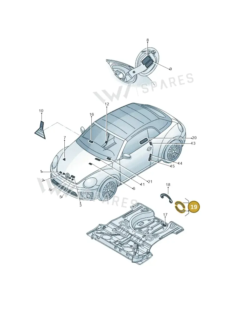 5C0010006A — Volkswagen New beetle cabriolet (2016-2019) diagram 802010000, position 19