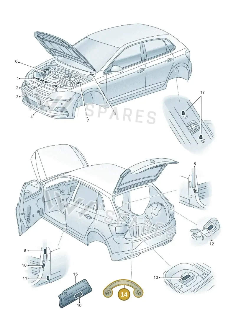 5C0010006A — Volkswagen T-Roc BlueMotion (2017-2024) diagram 837010000, position 14