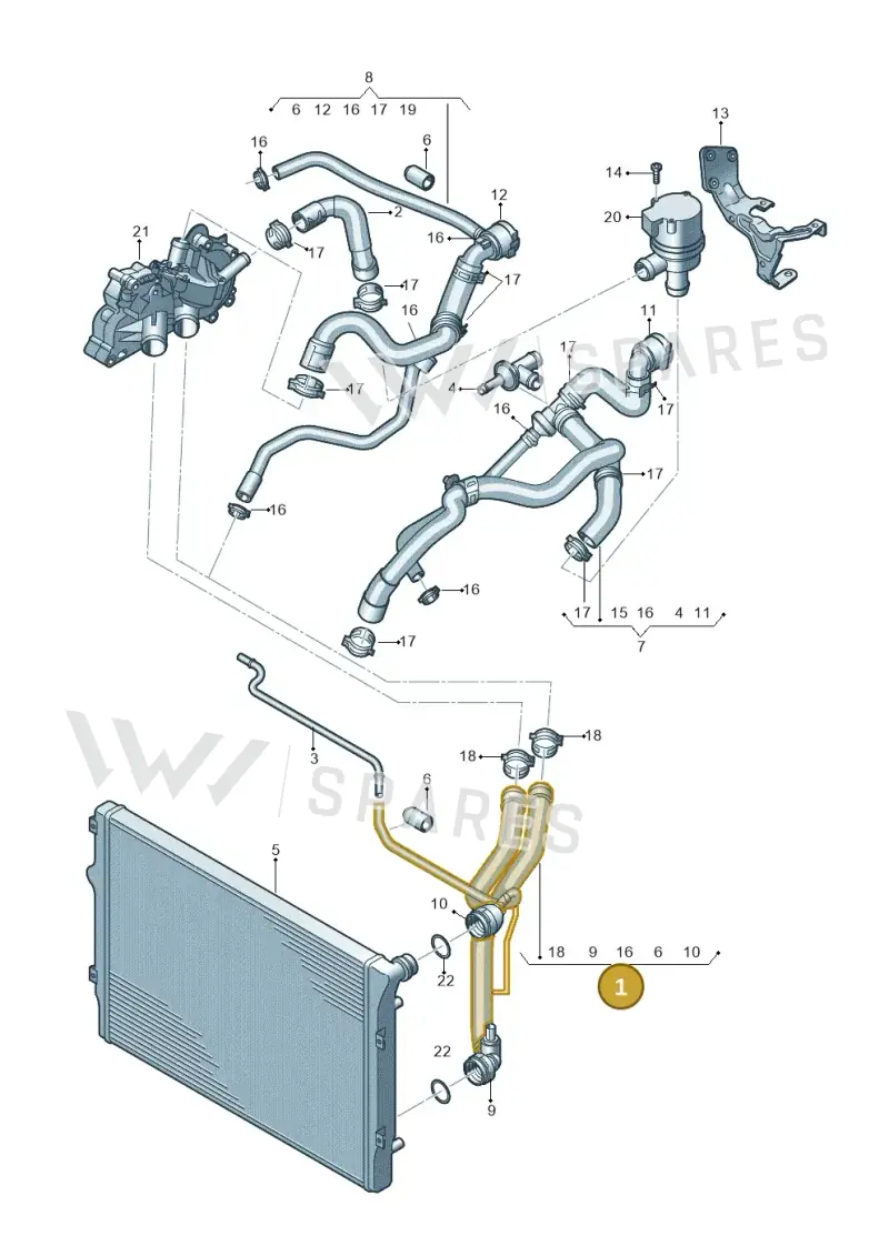 5C0121049K — Volkswagen Jetta (2014-2017) diagram 692121100, position 1