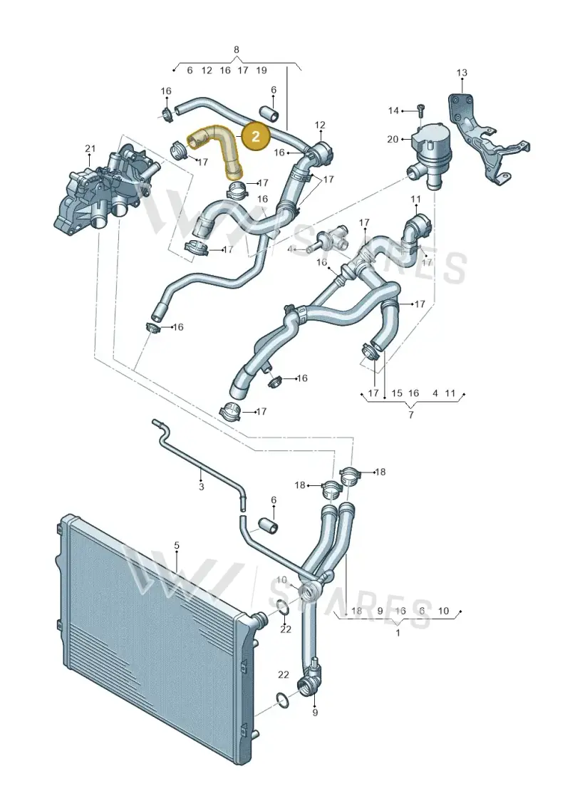 5C0121063H — Volkswagen Jetta (2014-2017) diagram 692121100, position 2