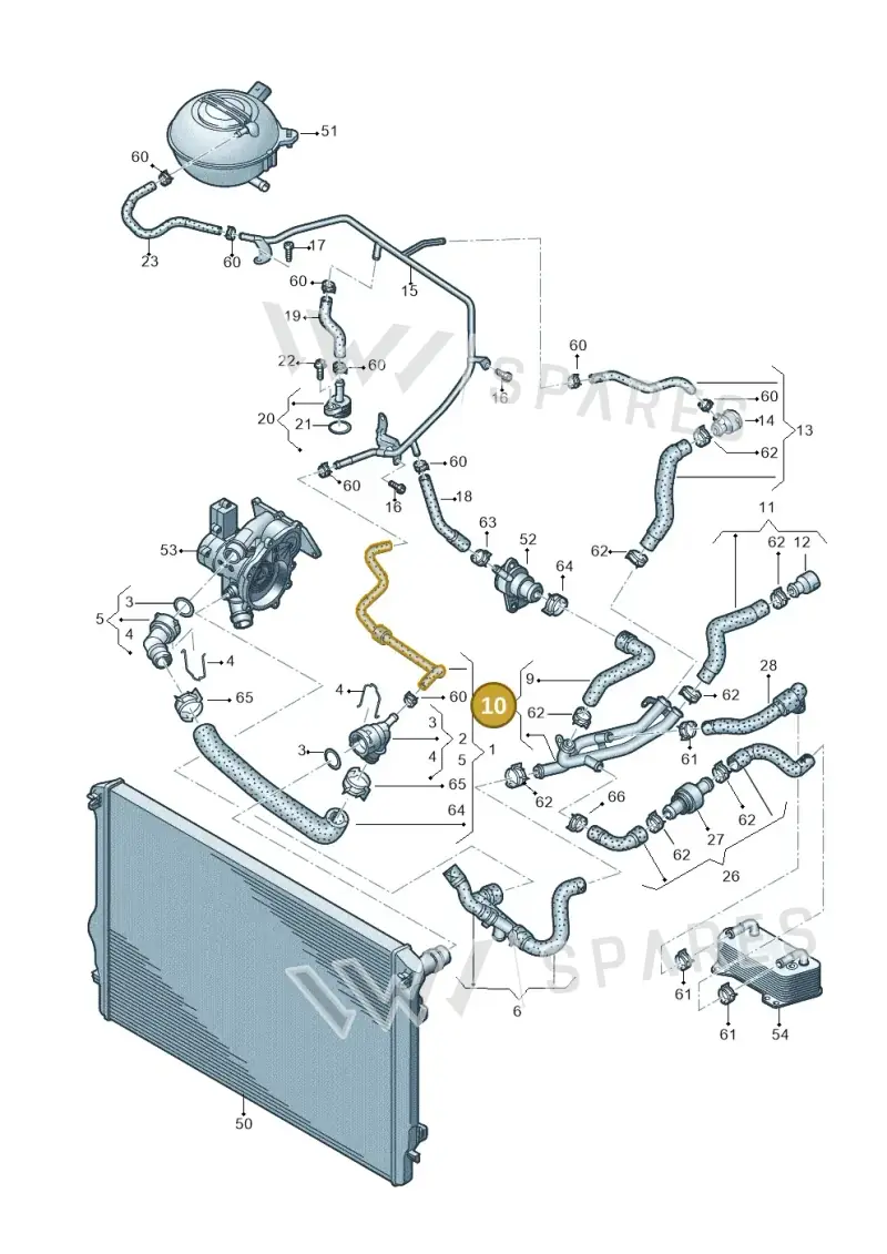 5C0121064H — Volkswagen Beetle (2016-2019) diagram 691121450, position 10