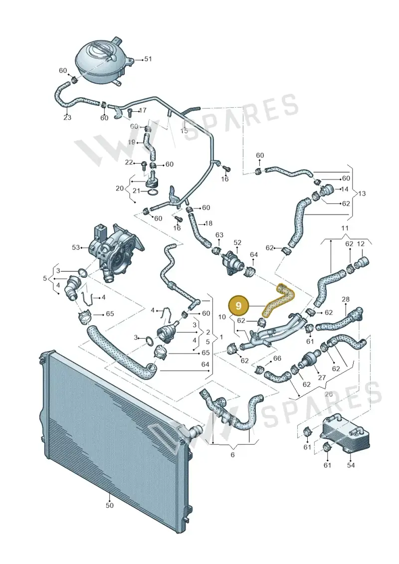 5C0121157A — Volkswagen Beetle (2016-2019) diagram 691121450, position 9