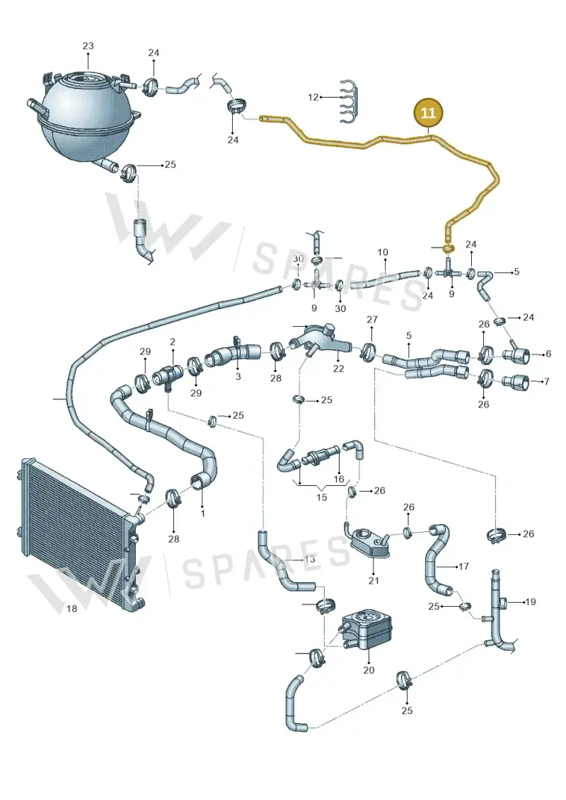 5C0121447C — Volkswagen Jetta 2.0 (2015-2015) diagram 692121330, position 11