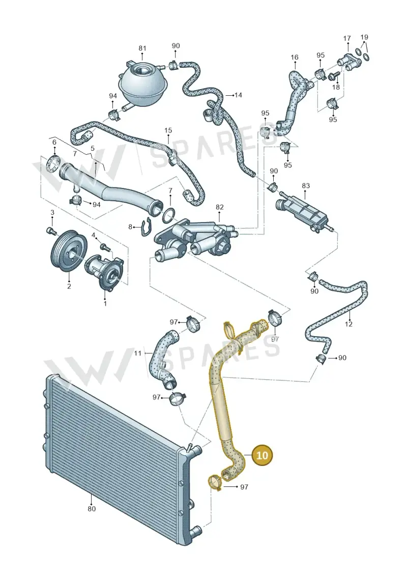 5C0122051T — Volkswagen Jetta 1.6 (2014-2018) diagram 672121300, position 10