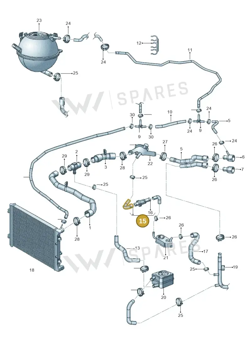5C0122096 — Volkswagen Jetta 2.0 (2015-2015) diagram 692121330, position 15