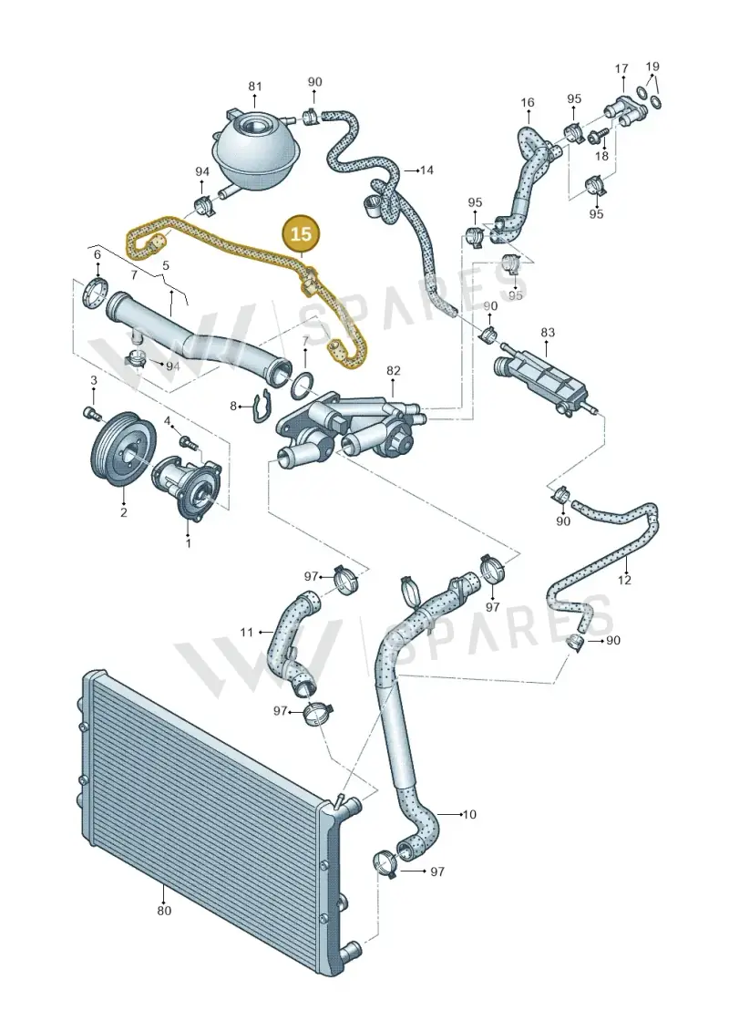 5C0122109E — Volkswagen Jetta (2013-2014) diagram 672121300, position 15