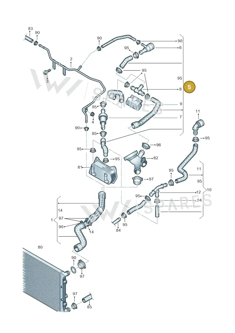 5C0122157D — Volkswagen New Passat (2015-2022) diagram 691121200, position 5