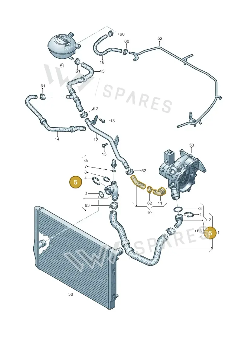5C0122291M — Volkswagen Scirocco 2.0 (2014-2017) diagram 786121200, position 5