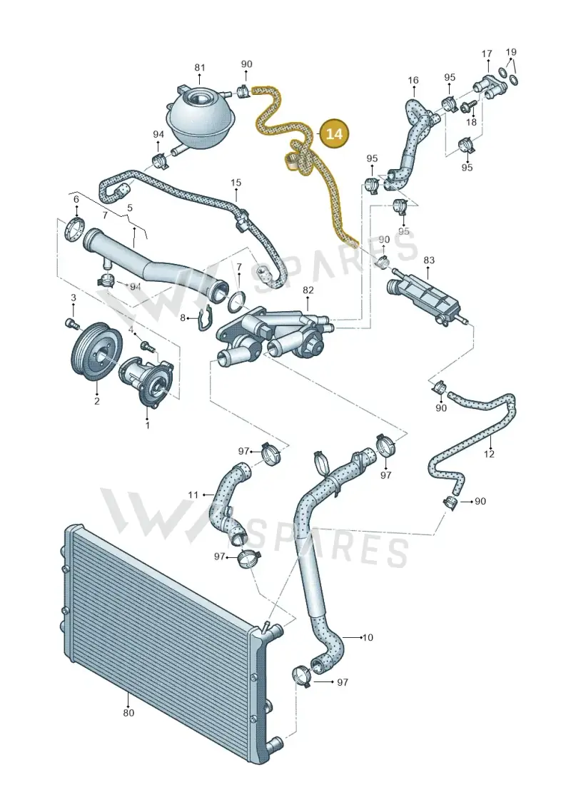 5C0122447G — Volkswagen Jetta 1.6 (2014-2018) diagram 672121300, position 14