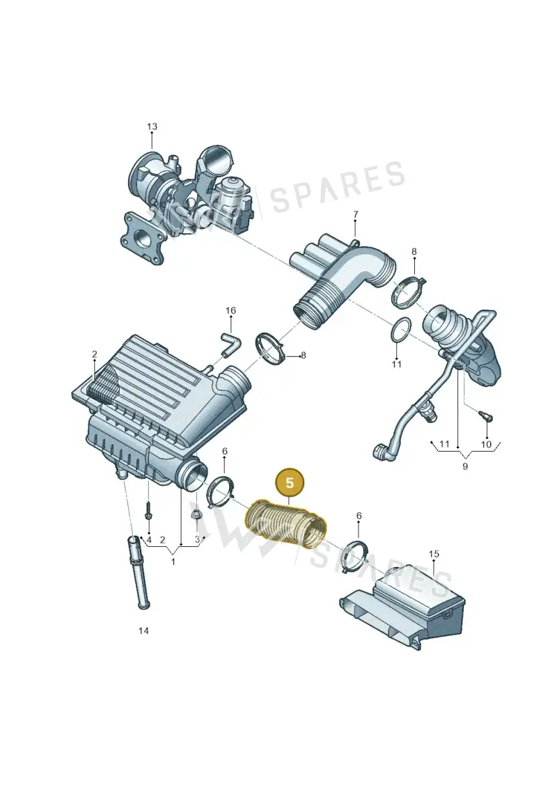 5C0129618D — Volkswagen Jetta (2014-2017) diagram 789129310, position 5