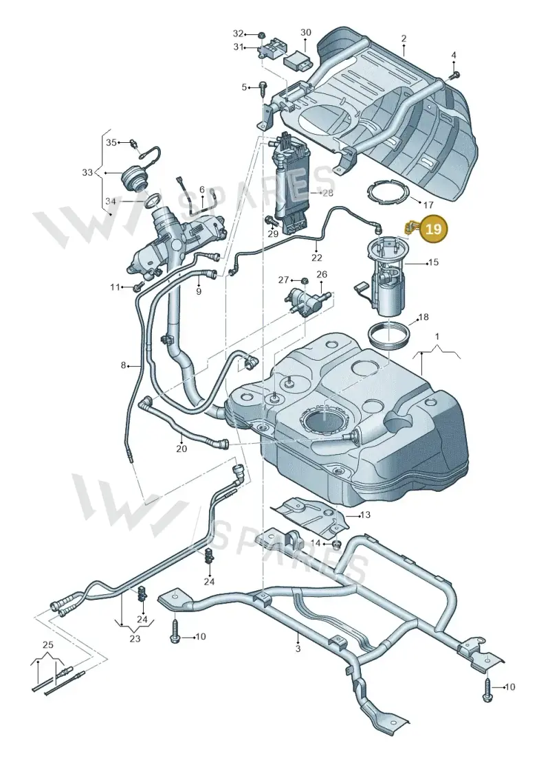 5C0201733A — Volkswagen Tiguan 2.0 4Motion (2016-2024) diagram 884201050, position 19