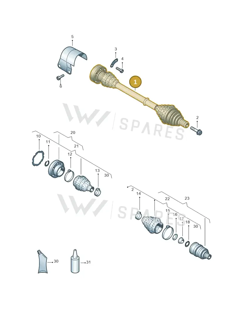 5C0407271BG — Volkswagen Jetta (2014-2017) diagram 658407220, position 1