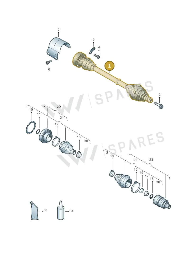 5C0407272BS — Volkswagen New beetle (2011-2016) diagram 658407220, position 1