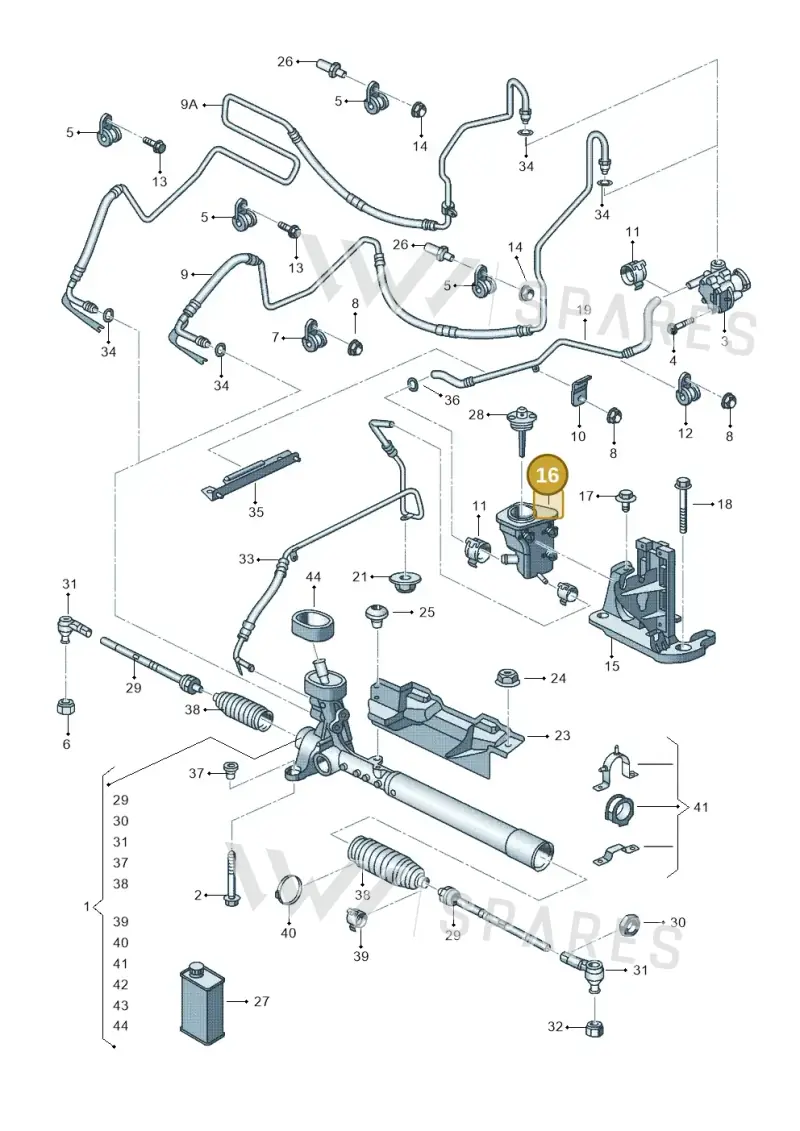 5C0422371 — Volkswagen Jetta (2010-2014) diagram 692422100, position 16
