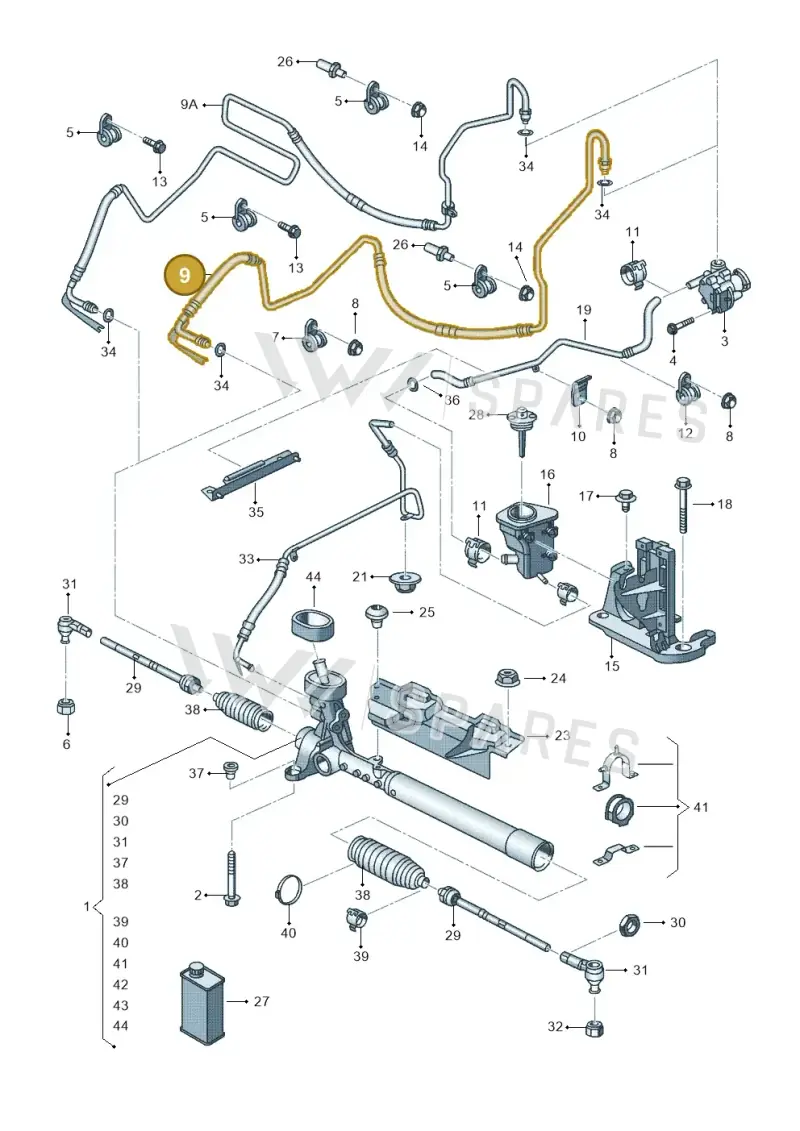5C0422893BJ — Volkswagen Jetta (2010-2014) diagram 692422100, position 9