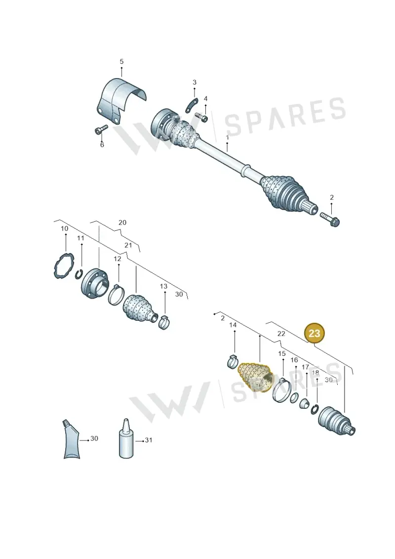 5C0498099D — Volkswagen Jetta (2014-2017) diagram 658407220, position 23