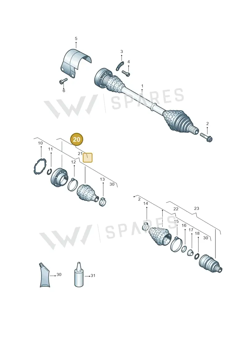 5C0498103 — Volkswagen Beetle (2016-2019) diagram 658407220, position 20