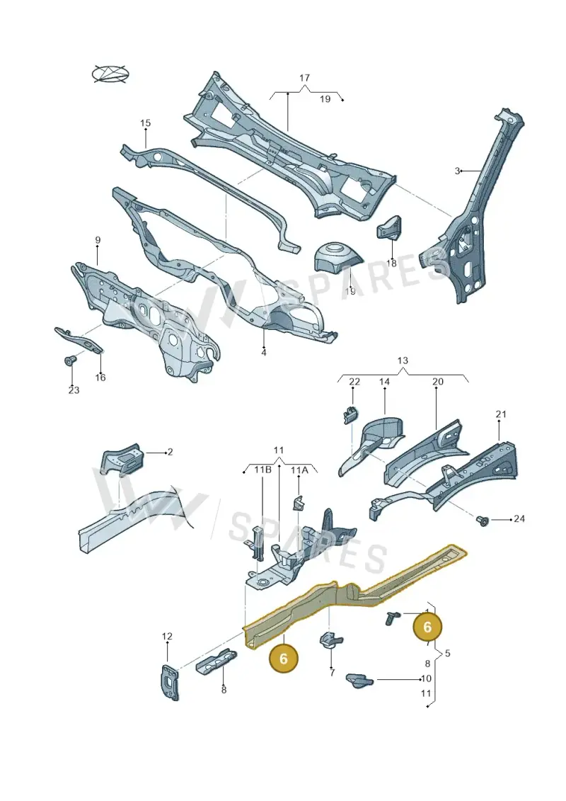 5C0803106 — Volkswagen New beetle cabriolet (2016-2019) diagram 716803000, position 6