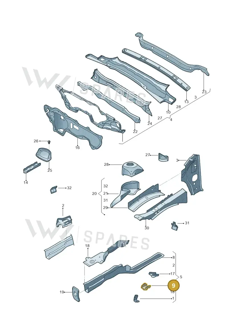 5C0803127 — Volkswagen Jetta 2.0 (2015-2015) diagram 692803000, position 9