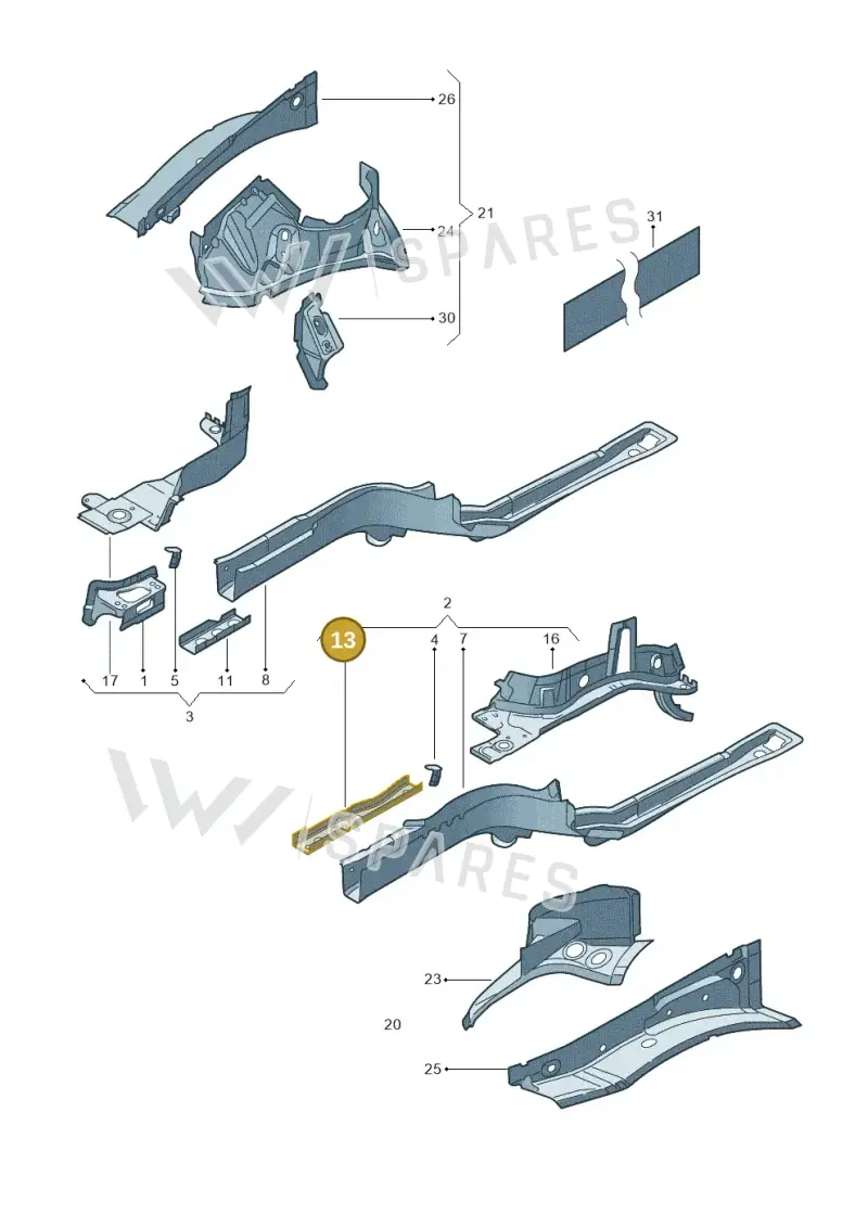 5C0803871 — Volkswagen New Passat (2015-2022) diagram 691803000, position 13