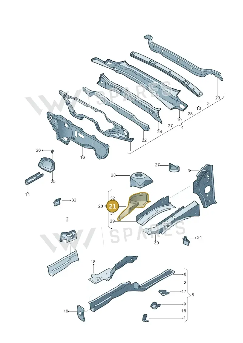 5C0805147 — Volkswagen Jetta 2.0 (2015-2015) diagram 692803000, position 21