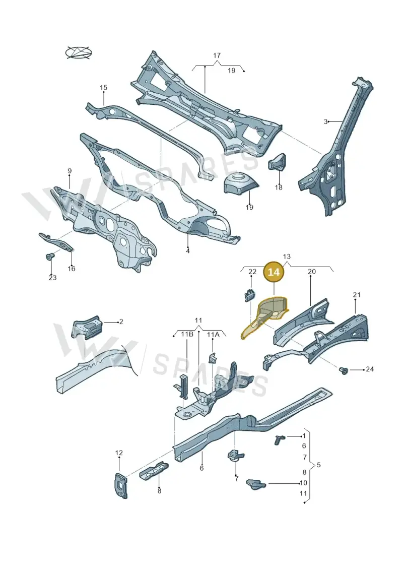 5C0805147 — Volkswagen New beetle cabriolet (2016-2019) diagram 716803000, position 14