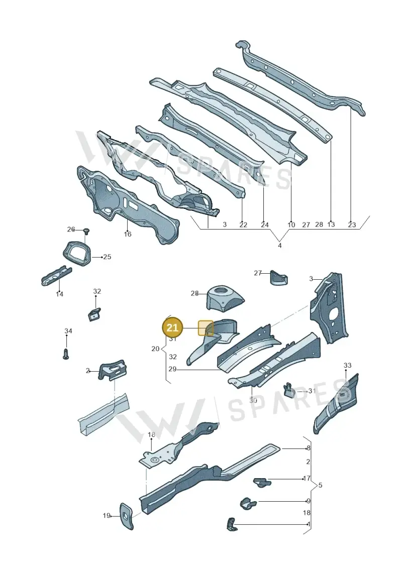 5C0805148 — Volkswagen Jetta (2014-2017) diagram 789803000, position 21