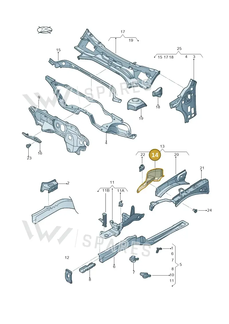5C0805148 — Volkswagen Beetle (2016-2019) diagram 715803000, position 14