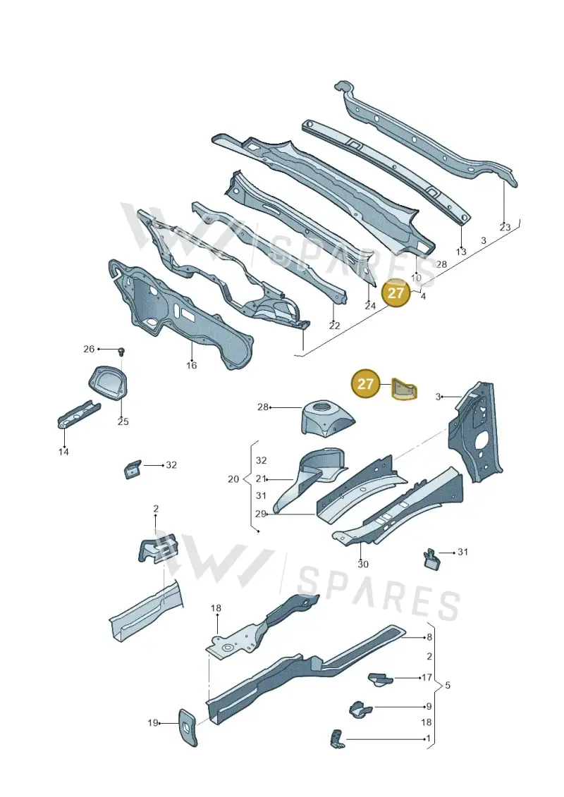 5C0809112 — Volkswagen Jetta 2.0 (2015-2015) diagram 692803000, position 27