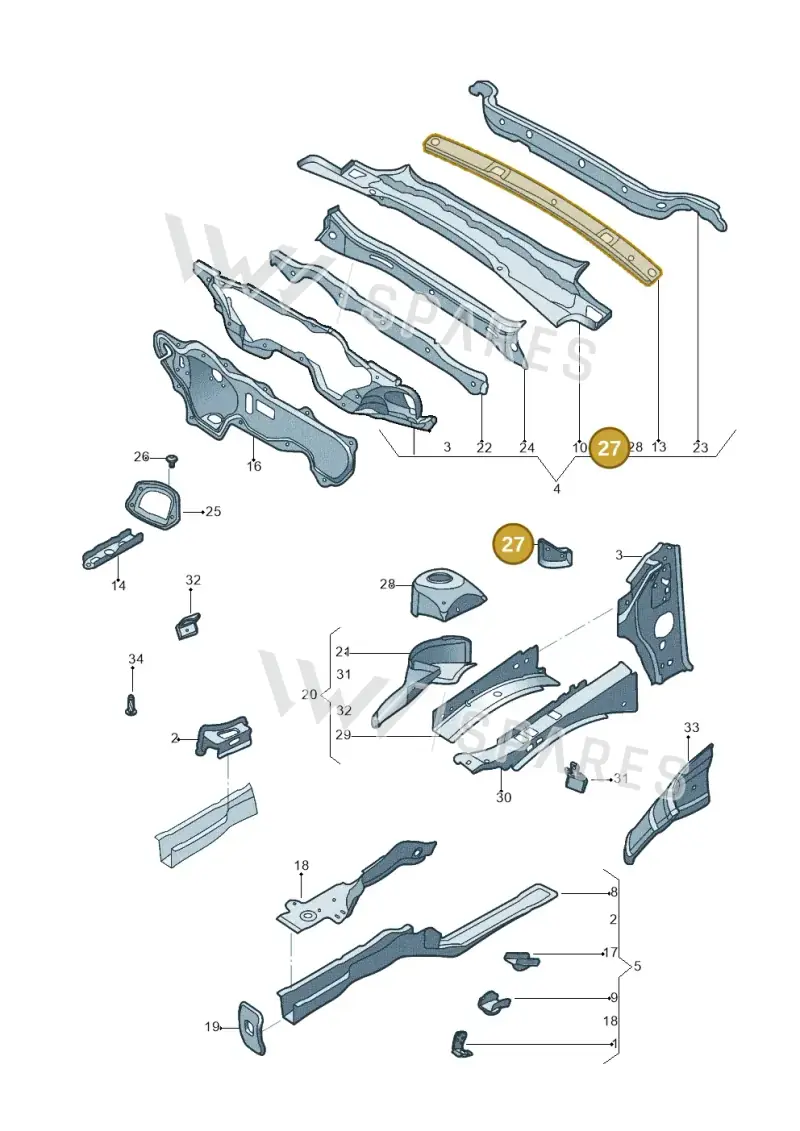 5C0809112 — Volkswagen Jetta (2014-2017) diagram 789803000, position 27