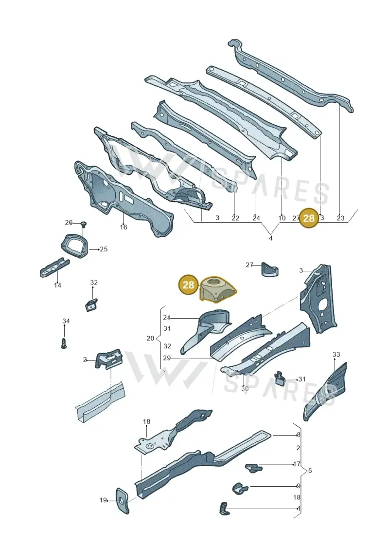5C0809119 — Volkswagen Jetta (2014-2017) diagram 789803000, position 28