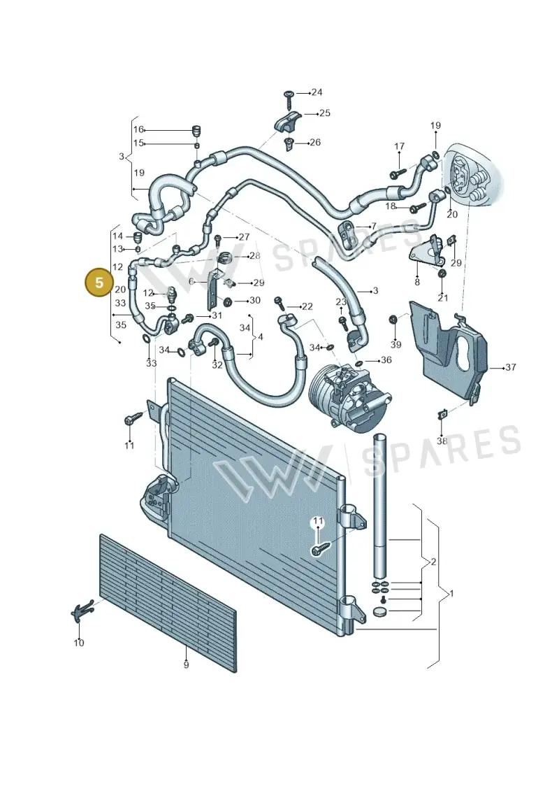 5C0816741M — Volkswagen Beetle (2016-2019) diagram 801260041, position 5