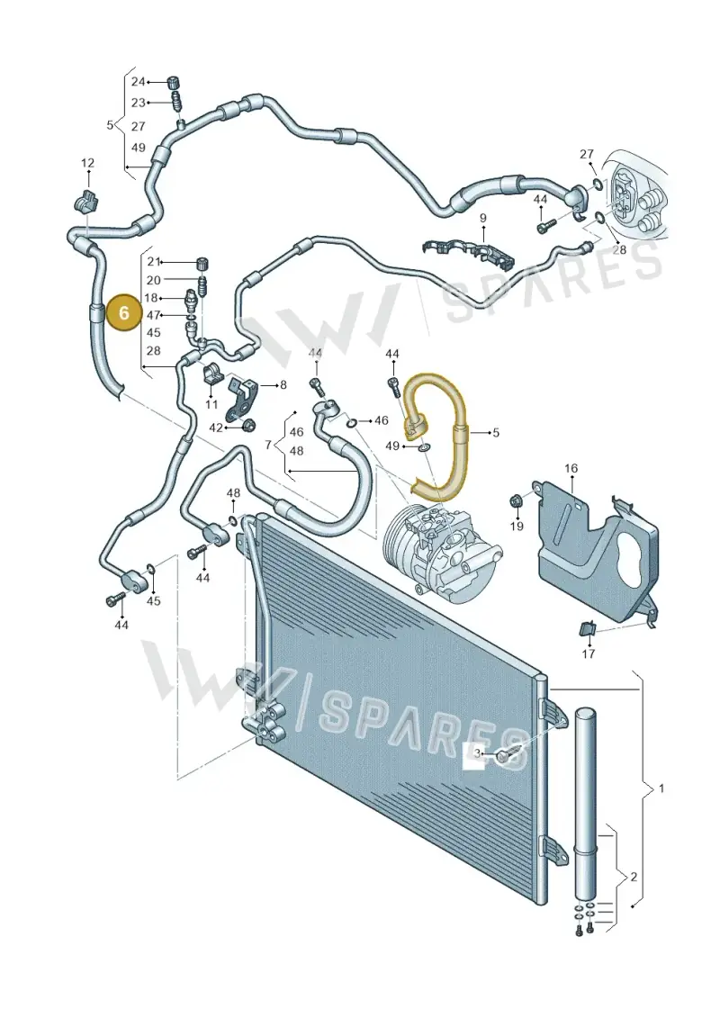5C0820741BA — Volkswagen New Passat (2015-2022) diagram 868260400, position 6