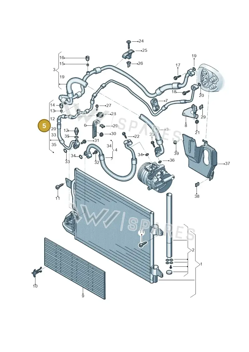 5C0820741BA — Volkswagen Beetle (2016-2019) diagram 801260041, position 5