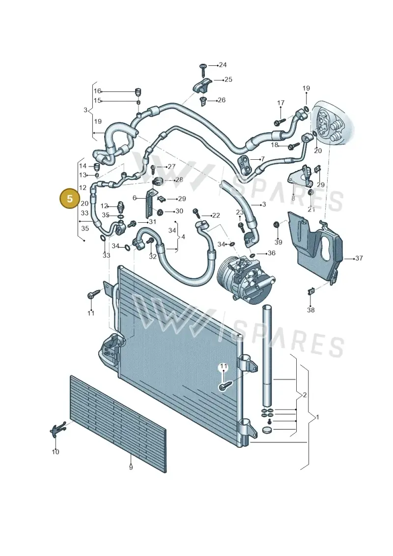 5C0820741BB — Volkswagen Beetle (2016-2019) diagram 801260041, position 5