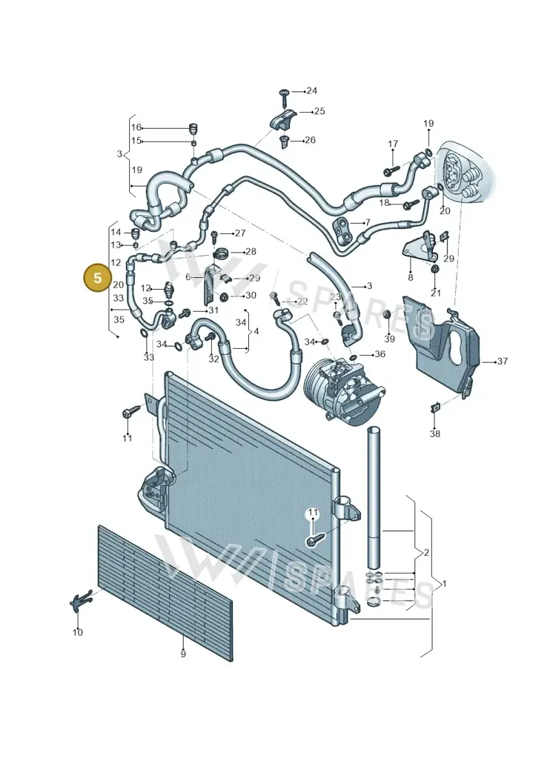 5C0820741CF — Volkswagen Beetle (2016-2019) diagram 801260041, position 5