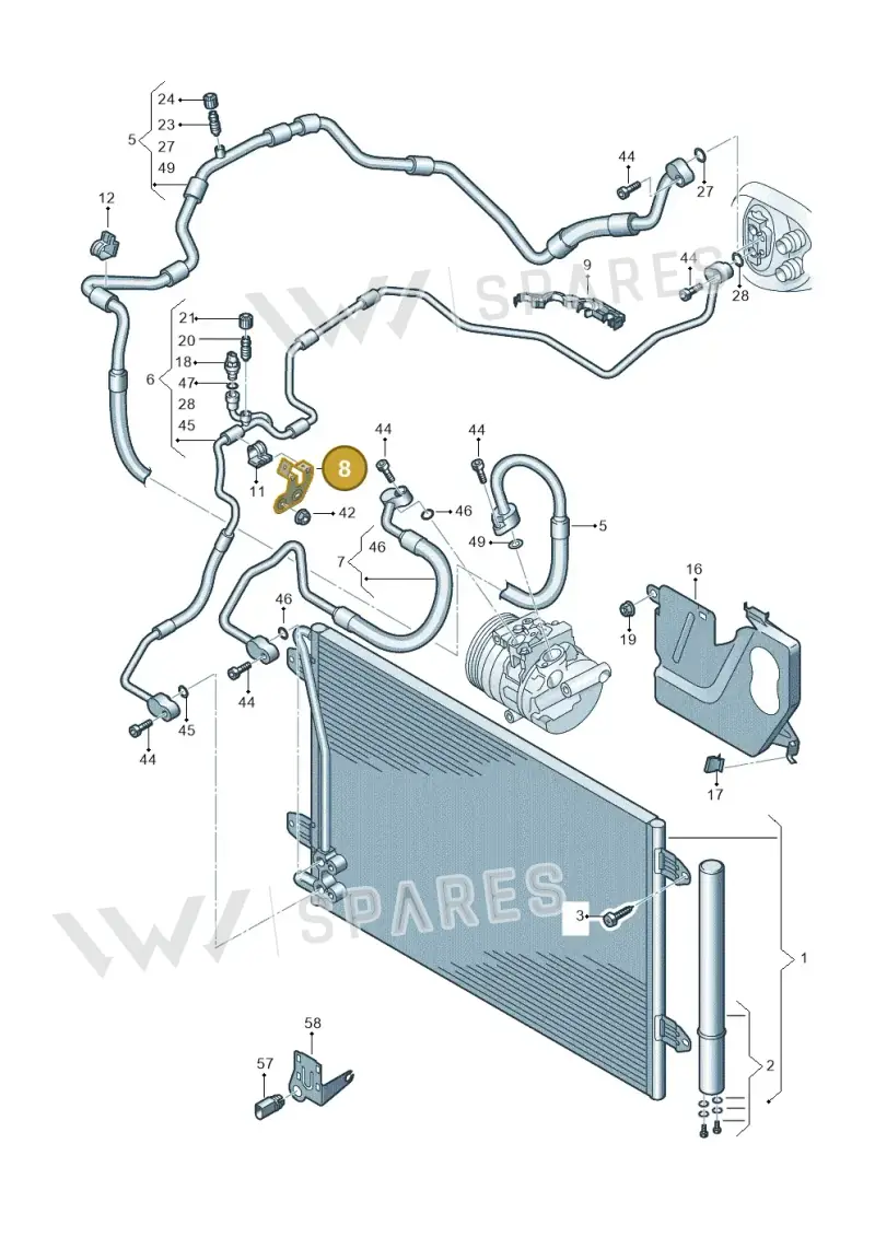 5C0820769B — Volkswagen New Passat (2011-2015) diagram 691260410, position 8