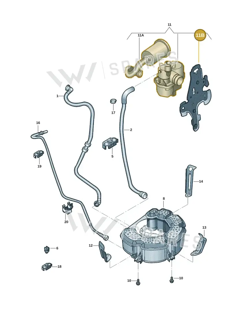 5C0906468 — Volkswagen Jetta (2014-2017) diagram 789201096, position 11B