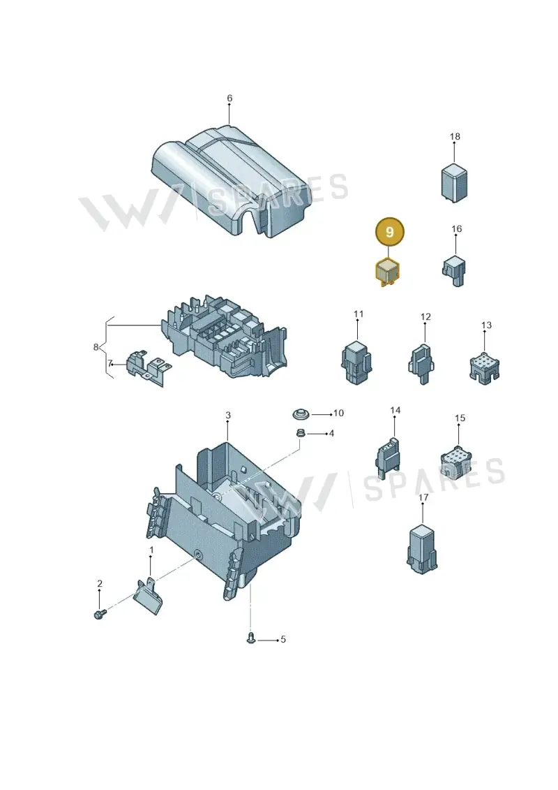 5C0951253A — Volkswagen Jetta (2014-2017) diagram 789937100, position 9