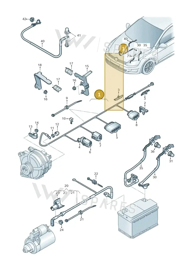 5C0971230M — Volkswagen Jetta (2014-2018) diagram 746971010, position 1