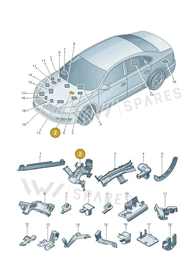 5C0971615H — Volkswagen New Passat (2011-2015) diagram 691971840, position 2