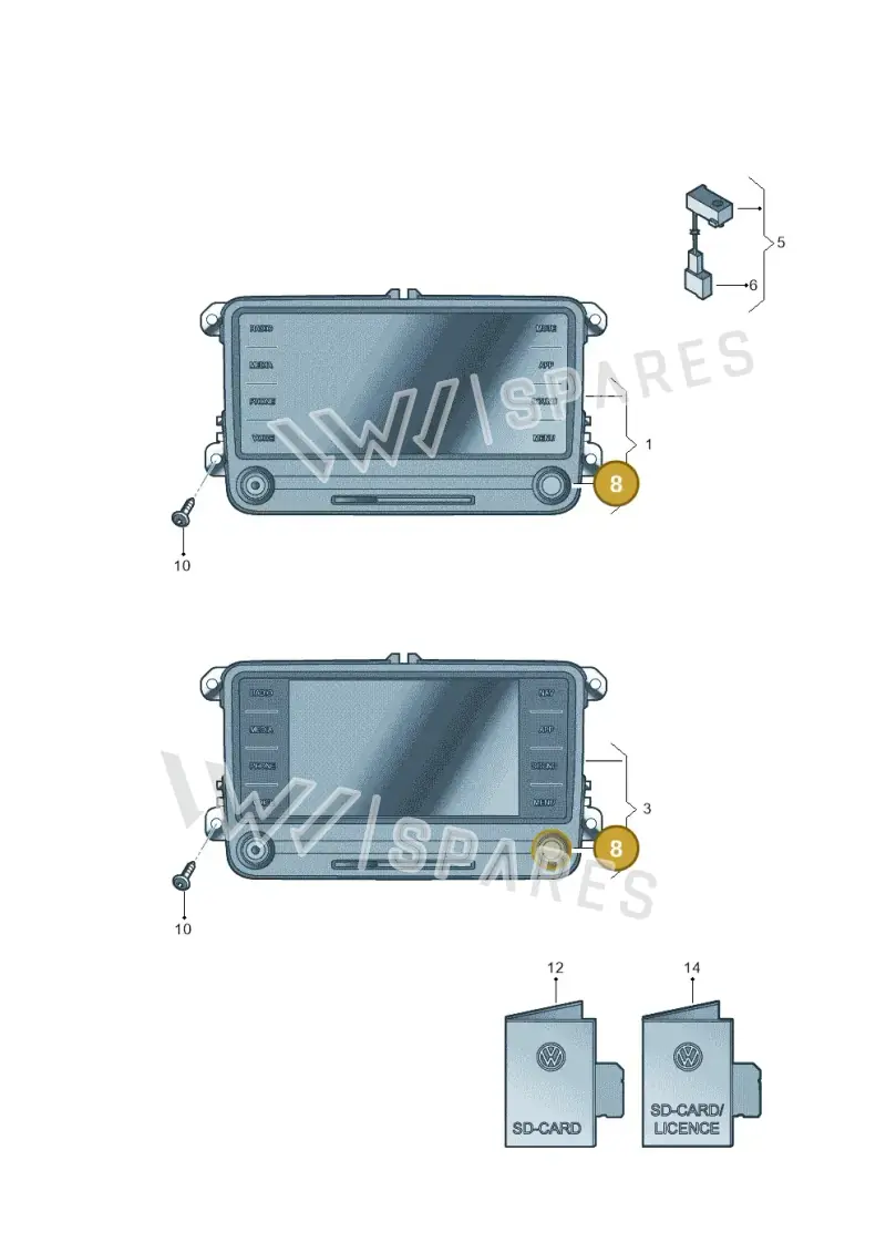5C0998922 — Volkswagen New Passat (2015-2022) diagram 868035005, position 8