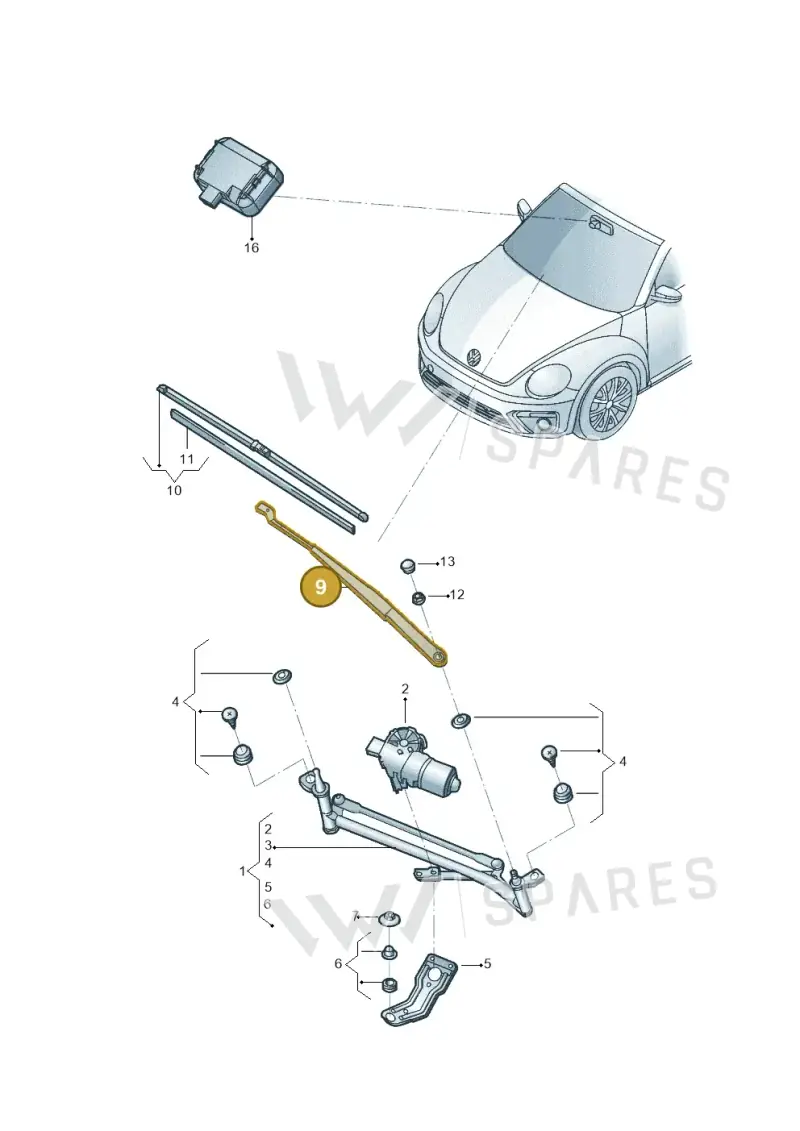 5C1955409 — Volkswagen Beetle (2016-2019) diagram 801955000, position 9