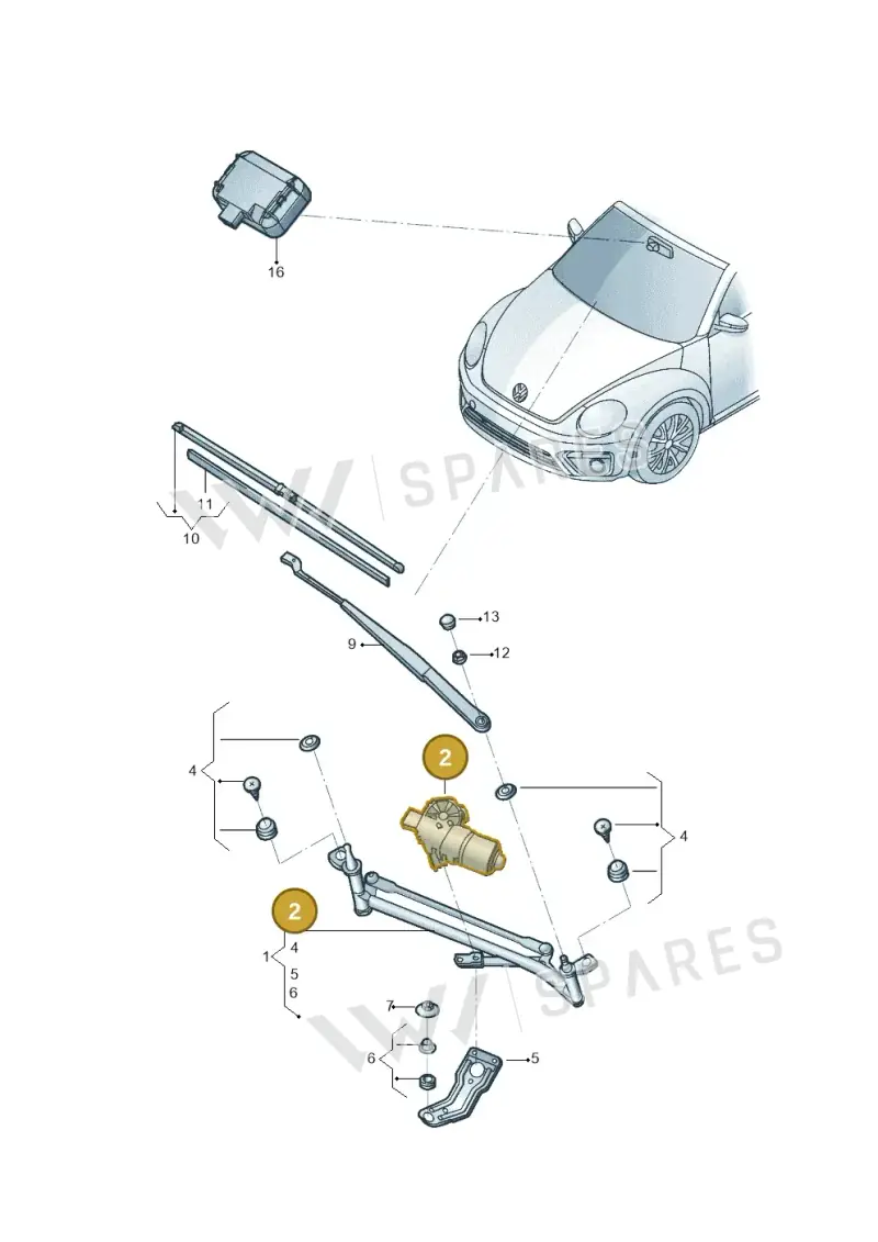 5C2955119A — Volkswagen Beetle (2016-2019) diagram 801955000, position 2