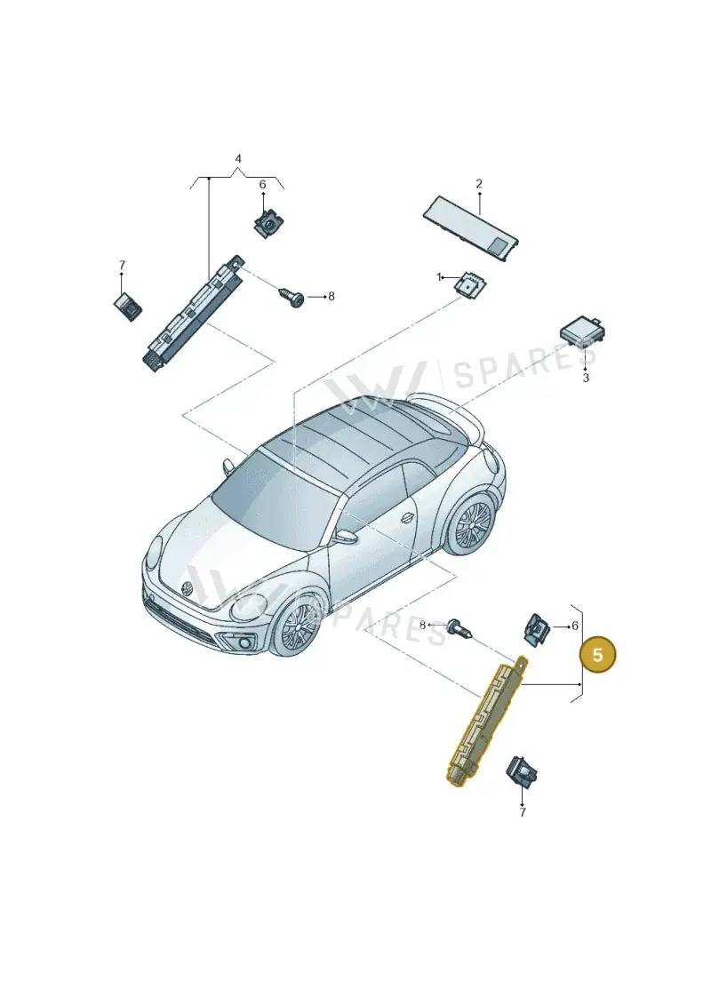 5C3035552A — Volkswagen Beetle Cabriolet (2016-2019) diagram 802035100, position 5