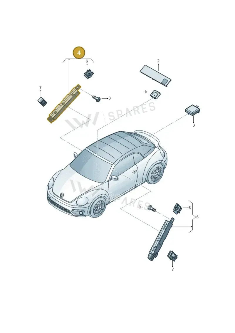 5C3035552C — Volkswagen Beetle Cabriolet (2016-2019) diagram 802035100, position 4