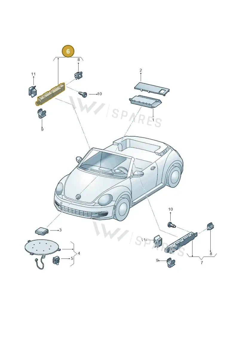 5C3035552G — Volkswagen New beetle cabriolet (2011-2016) diagram 716035100, position 6