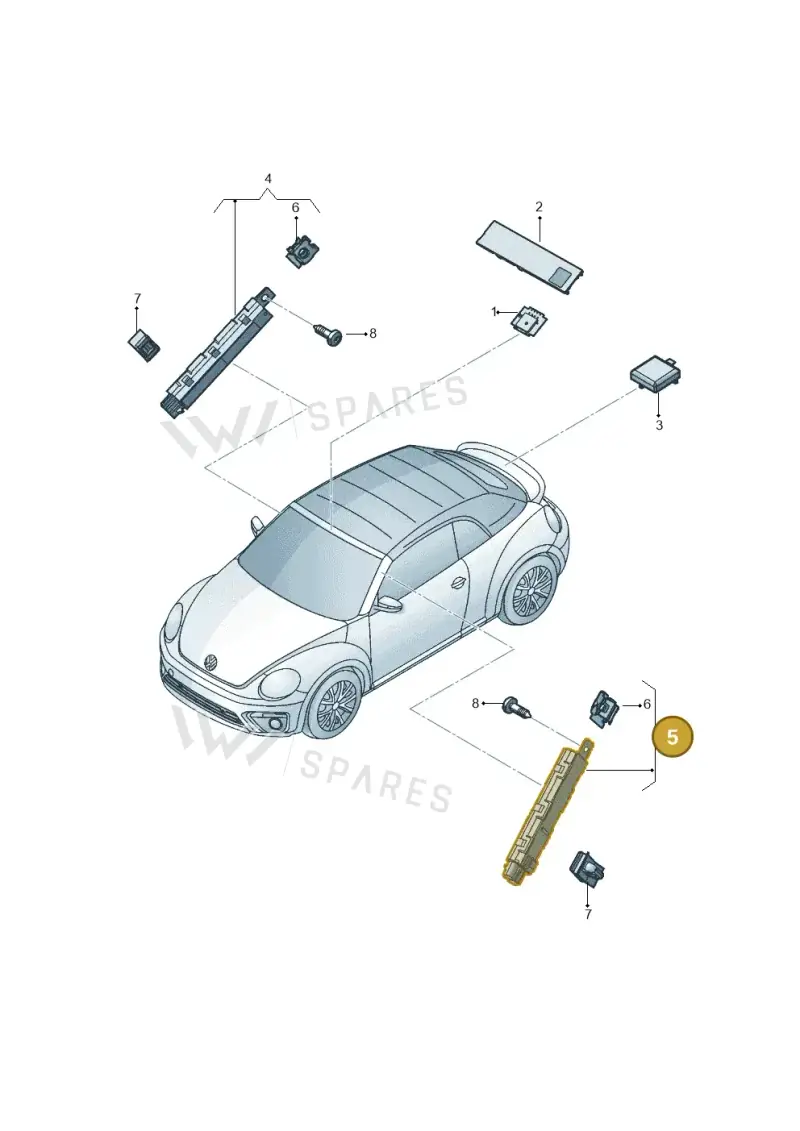 5C3035552H — Volkswagen Beetle Cabriolet (2016-2019) diagram 802035100, position 5