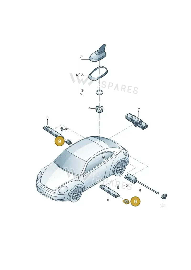 5C3035643 — Volkswagen New beetle (2011-2016) diagram 715035100, position 9